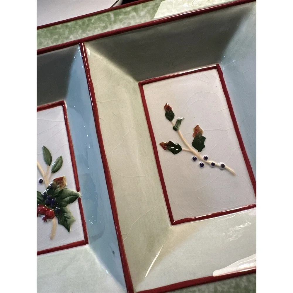 fitz and floyd winter holiday platter